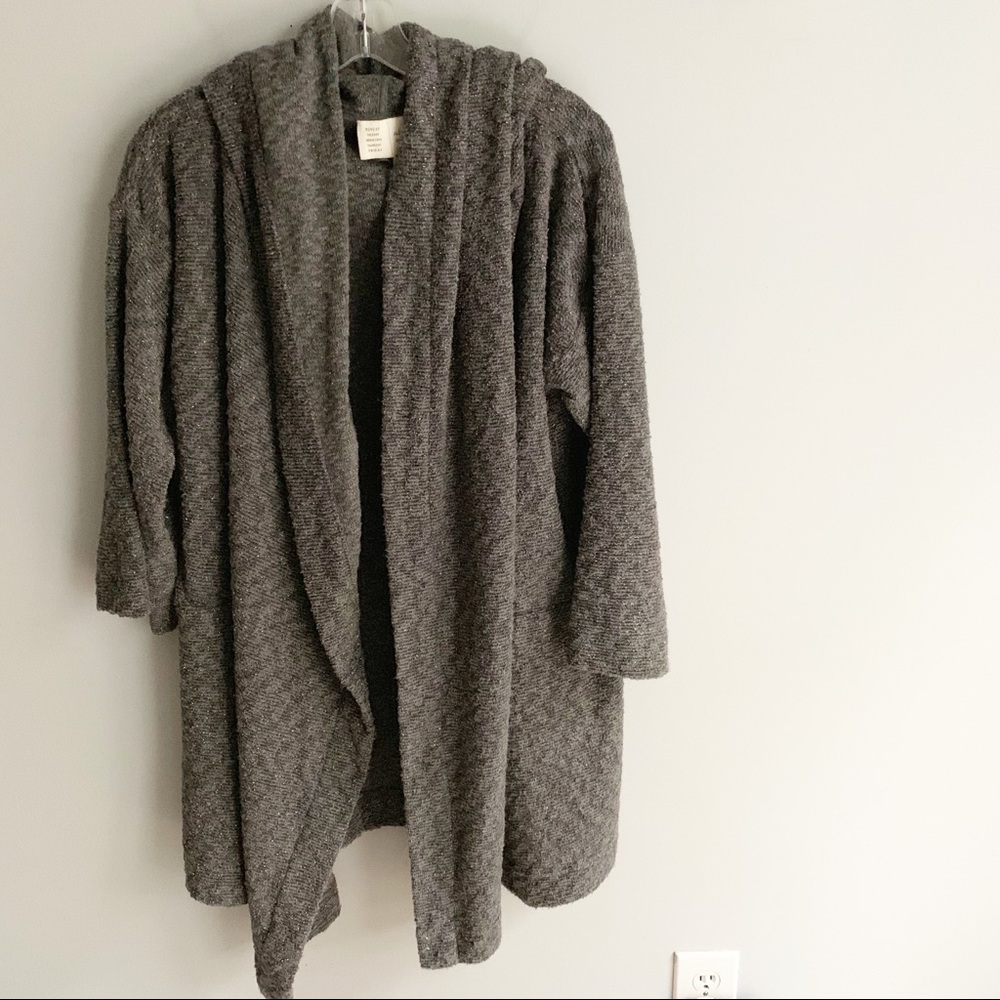 Saturday Sunday  Gray Oversize Metallic Cardigan